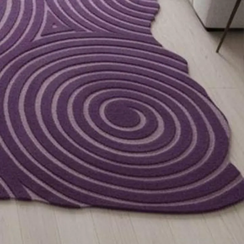 Modern Purple Abstract Hand Tufted Wool Rugs