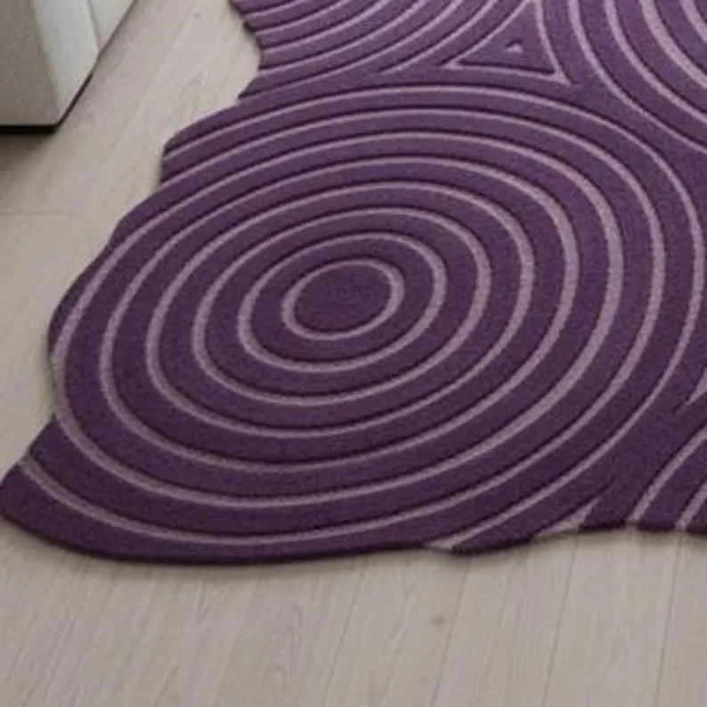 Modern Purple Abstract Hand Tufted Wool Rugs