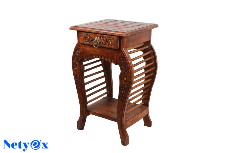 Natural Wood Side Table Wooden Stool