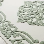 Off White Sage Green Vintage Floral Hand Tufted Area Rug