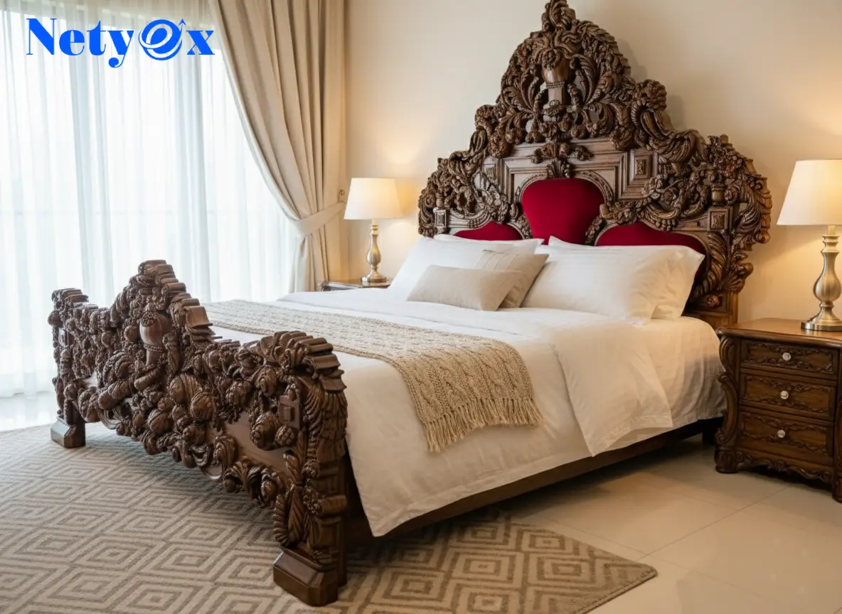 Royal King Size Wooden Carved Bedroom Set