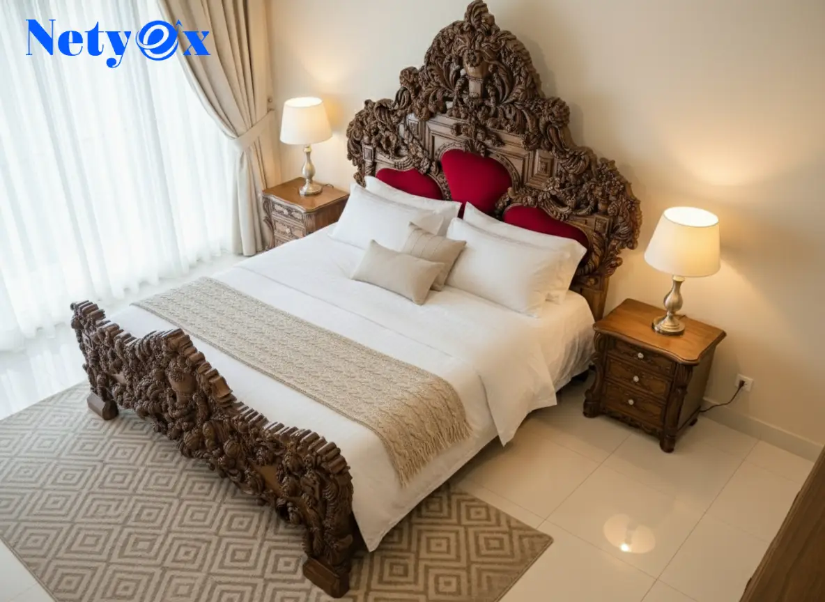 Royal King Size Wooden Carved Bedroom Set