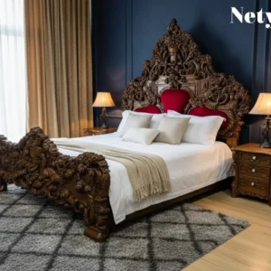 Royal King Size Wooden Carved Bedroom Set