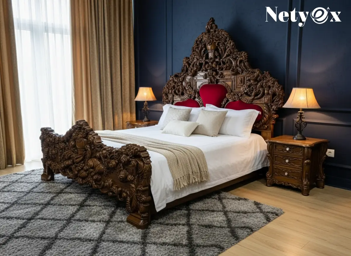 Royal King Size Wooden Carved Bedroom Set