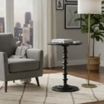 Round Coffee Table Wood End Side Table