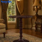 Round Coffee Table Wood End Side Table