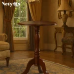 Side Table Oak Tray Small Round End Table