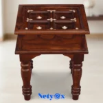 Solid Sheesham Brass Work L+T Design Side Table