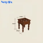 Solid Sheesham Brass Work L+T Design Side Table