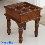 Solid Sheesham Brass Work L+T Design Side Table