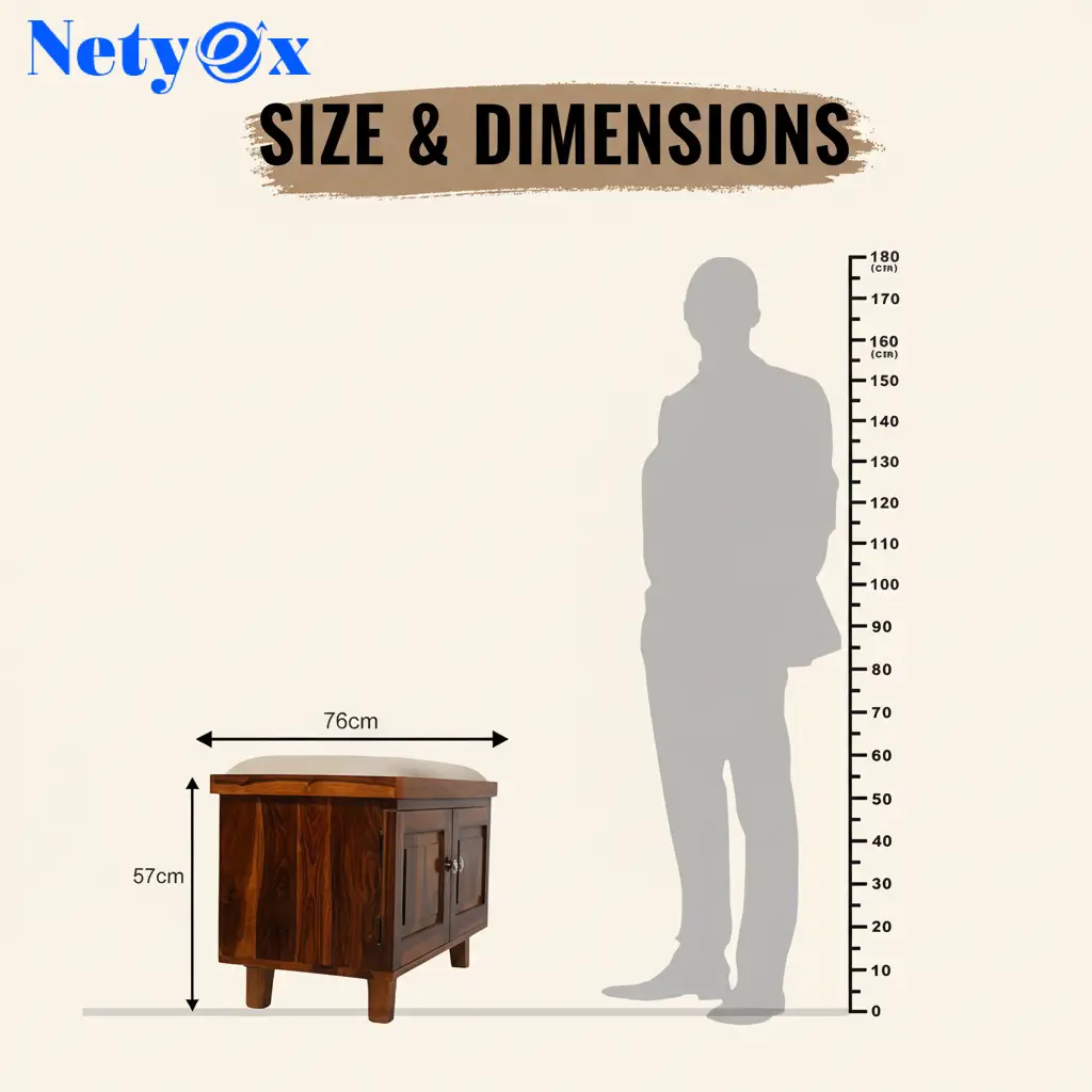 Solid Sheesham (Indian Rosewood) Wood Furniture Shoes Rack