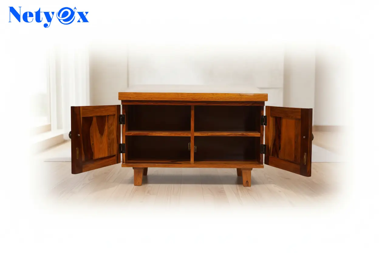 Solid Sheesham (Indian Rosewood) Wood Furniture Shoes Rack