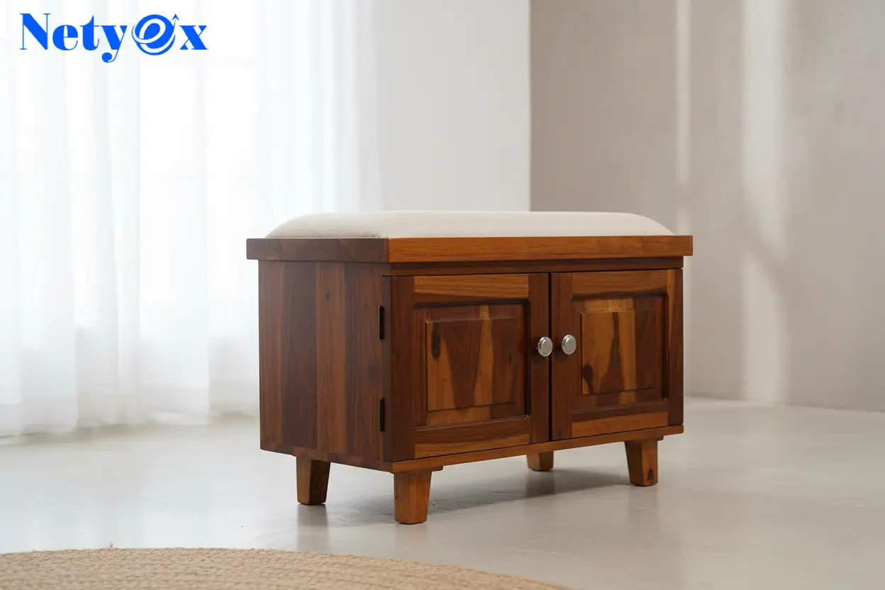 Solid Sheesham (Indian Rosewood) Wood Furniture Shoes Rack