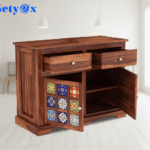 Sheesham Wood Wooden Cabinet Sideboard with 2 Drawers