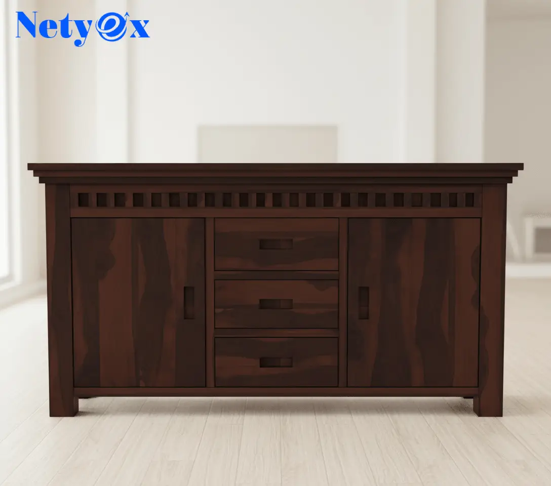 Solid Sheesham Wood Wooden Cabinet Sideboard