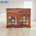Sheesham Wood Wooden Cabinet Sideboard with 2 Drawers