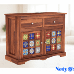 Sheesham Wood Wooden Cabinet Sideboard with 2 Drawers