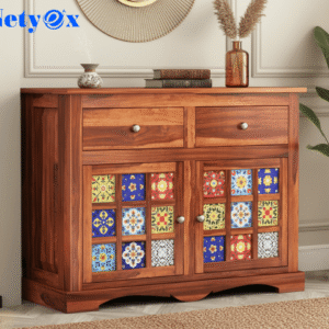 Sheesham Wood Wooden Cabinet Sideboard with 2 Drawers