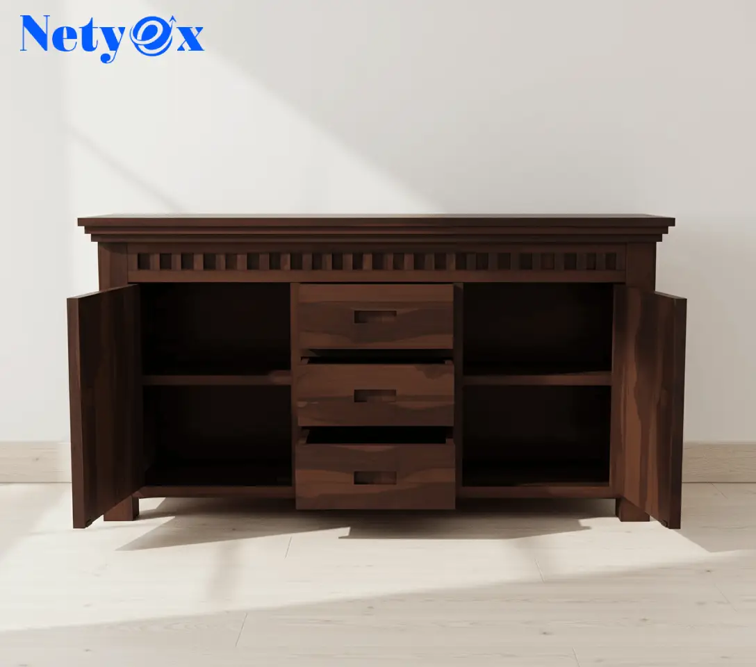 Solid Sheesham Wood Wooden Cabinet Sideboard