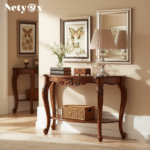 Solid Wood Sheesham Half Round Console Table Brown