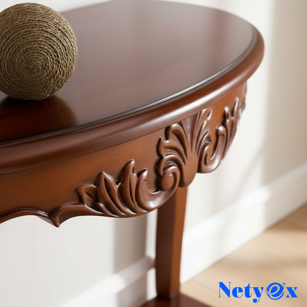 Space-Saving Half-Round Entryway & Accent Table (Solid Sheesham)