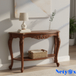 Space-Saving Half-Round Entryway & Accent Table (Solid Sheesham)