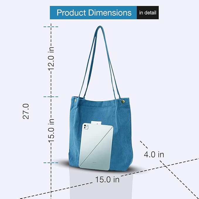 Women Corduroy Shoulder Tote Bag