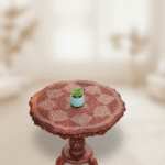 Wooden Round Side Coffee Table with Brass, Outdoor