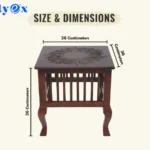 Wooden Stool Side Table Brown Antique Finish