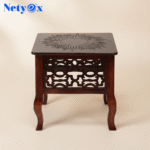 Beautiful Handmade Wooden Stool with an Antique Brown Finish