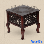 Beautiful Handmade Wooden Stool with an Antique Brown Finish