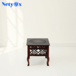 Beautiful Handmade Wooden Stool with an Antique Brown Finish