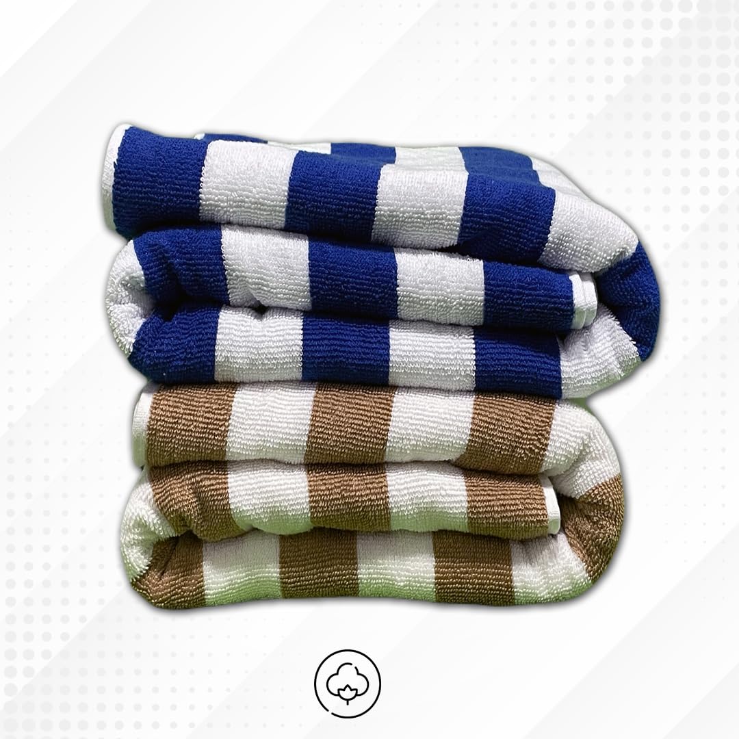 Premium Large Cotton Pool & Beach Towel – 450 GSM, Soft & Absorbent (Beige)