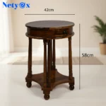 Solid Sheesham Wood Round Telephonic Side Table