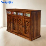 Solid Sheesham Wood Sideboard TV Cabinet for Living Room