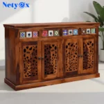 Solid Sheesham Wood Sideboard TV Cabinet for Living Room