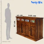 Solid Sheesham Wood Sideboard TV Cabinet for Living Room