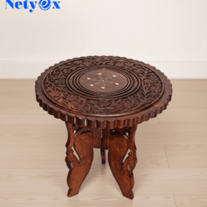 Wooden Hand-Crafted Folding Side Stool for Living Room and Office