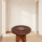 Wooden Hand-Crafted Folding Side Stool for Living Room and Office