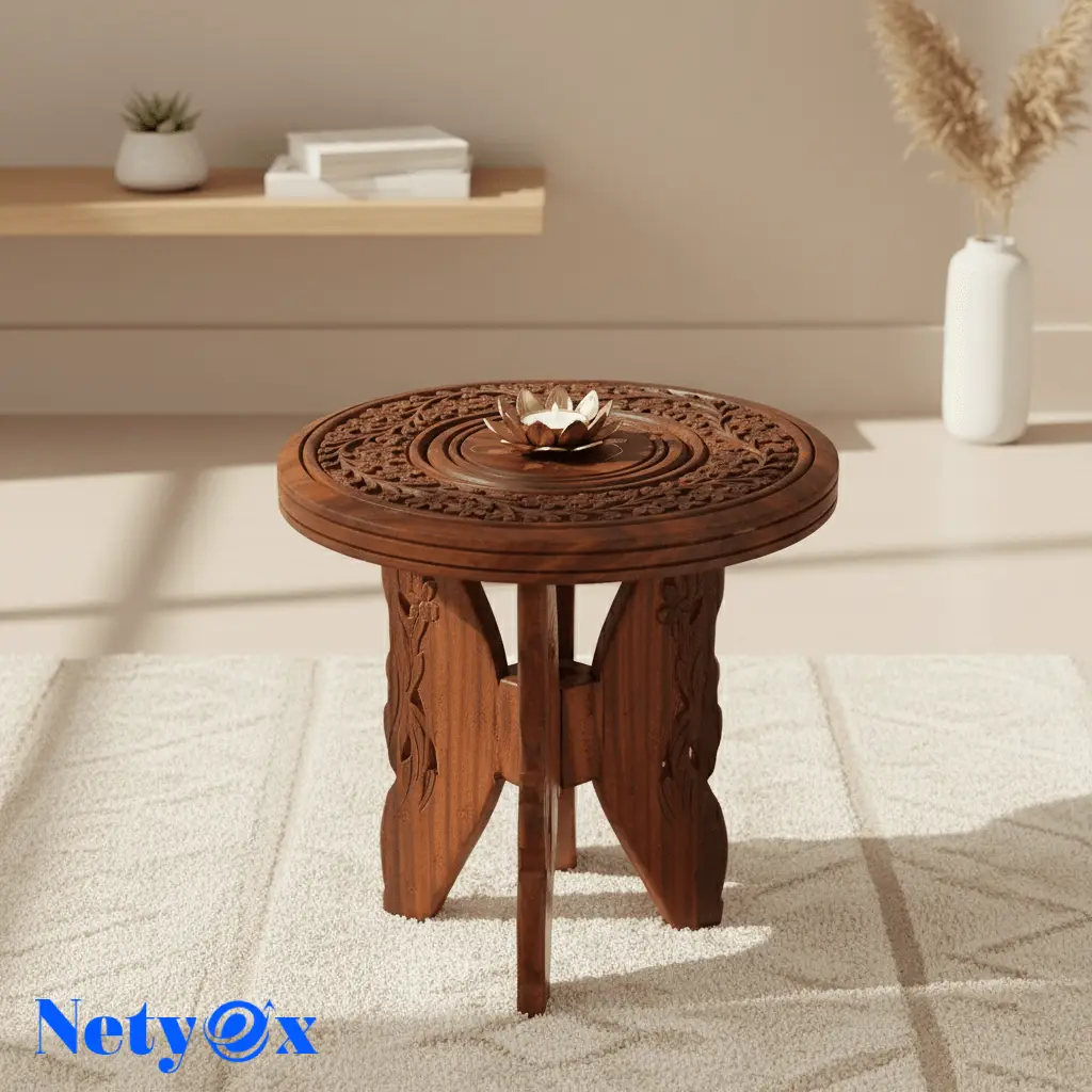 Wooden Sitting Stool, Table Stool, Antique Home Decor