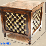 Wooden Stool with Storage