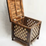 Wooden Stool with Storage