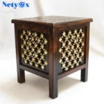 Wooden Stool with Storage