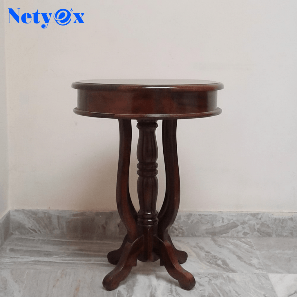 Sheesham Wood Round End Table (Brown)
