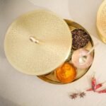 6-Inch Brass Spice Box with Spoon