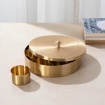6-Inch Brass Spice Box with Spoon