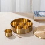 6-Inch Brass Spice Box with Spoon
