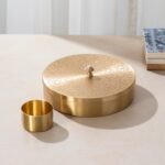 6-Inch Brass Spice Box with Spoon