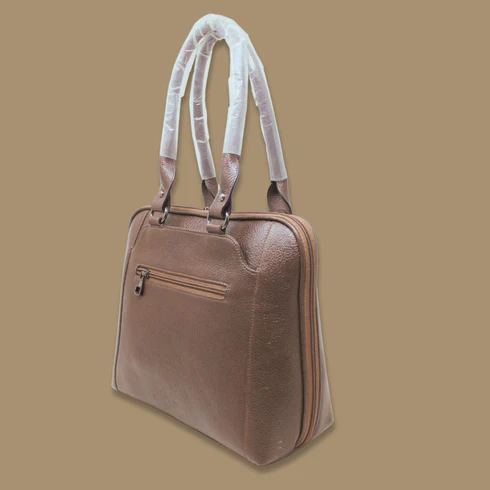 Beige Premium Genuine Leather Women’s Handbag
