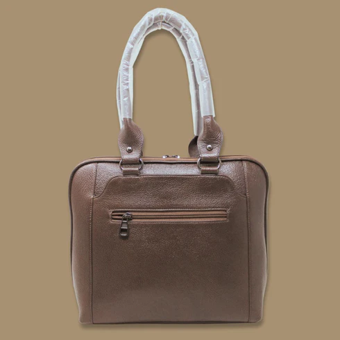 Beige Premium Genuine Leather Women’s Handbag